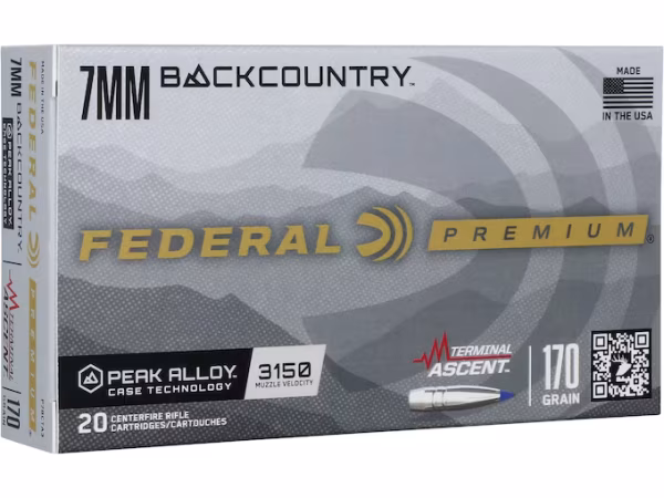 Federal Premium Terminal Ascent 7mm Backcountry Ammo 170 Grain Polymer Tip